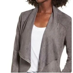 Blank NYC - Drape Front Faux Suede Jacket size small